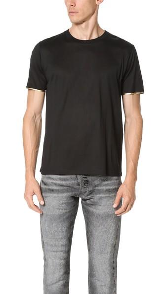Calvin Klein Collection Nasan Mercerized Metallic Detail Tee