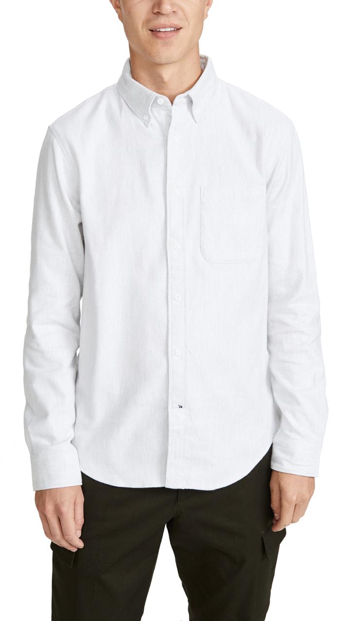 Club Monaco Long Sleeve Jaspe Button Down Shirt