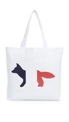 Maison Kitsune Tricolor Fox Tote Bag