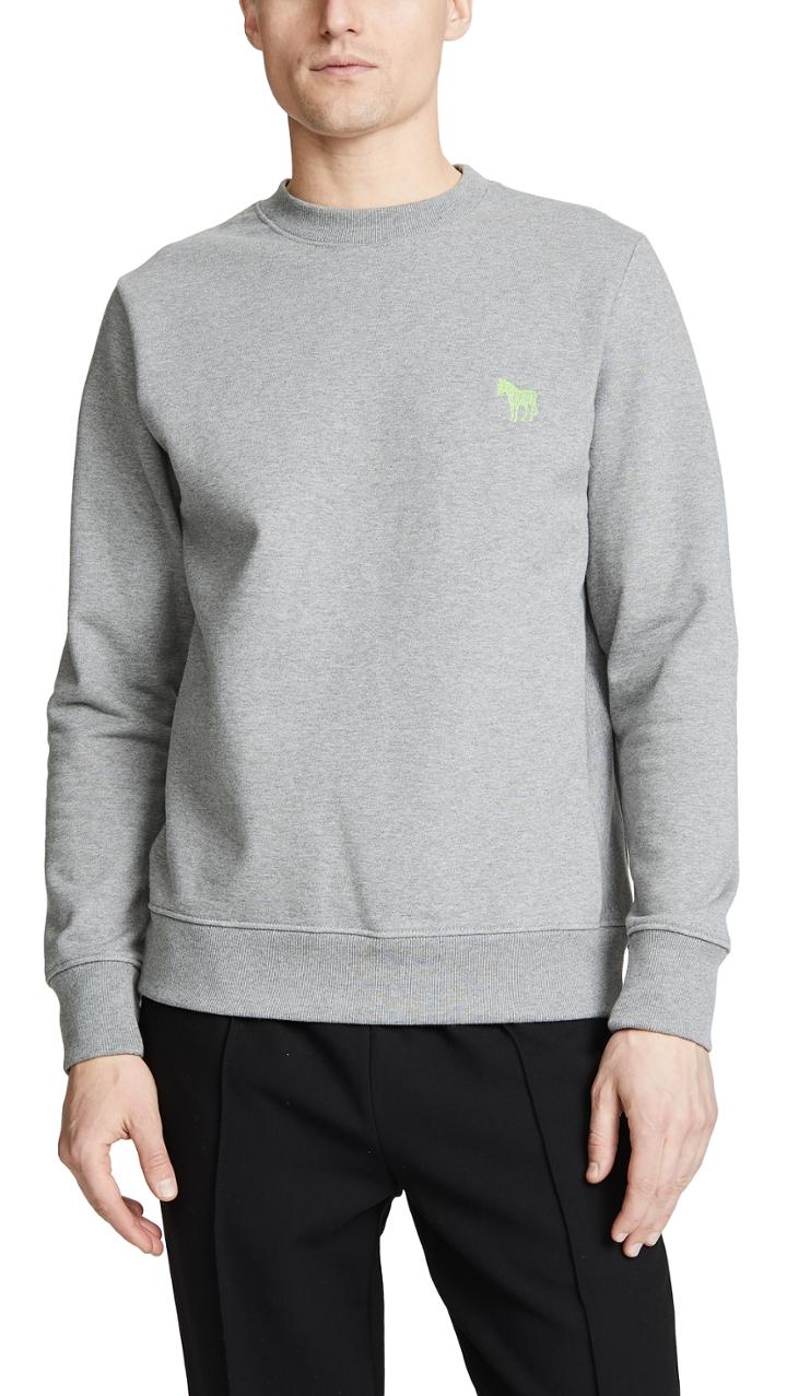 Ps By Paul Smith Crew Neck Sweatshirt With Zebra Print