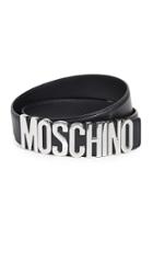 Moschino Silver Logo Buckle Belt