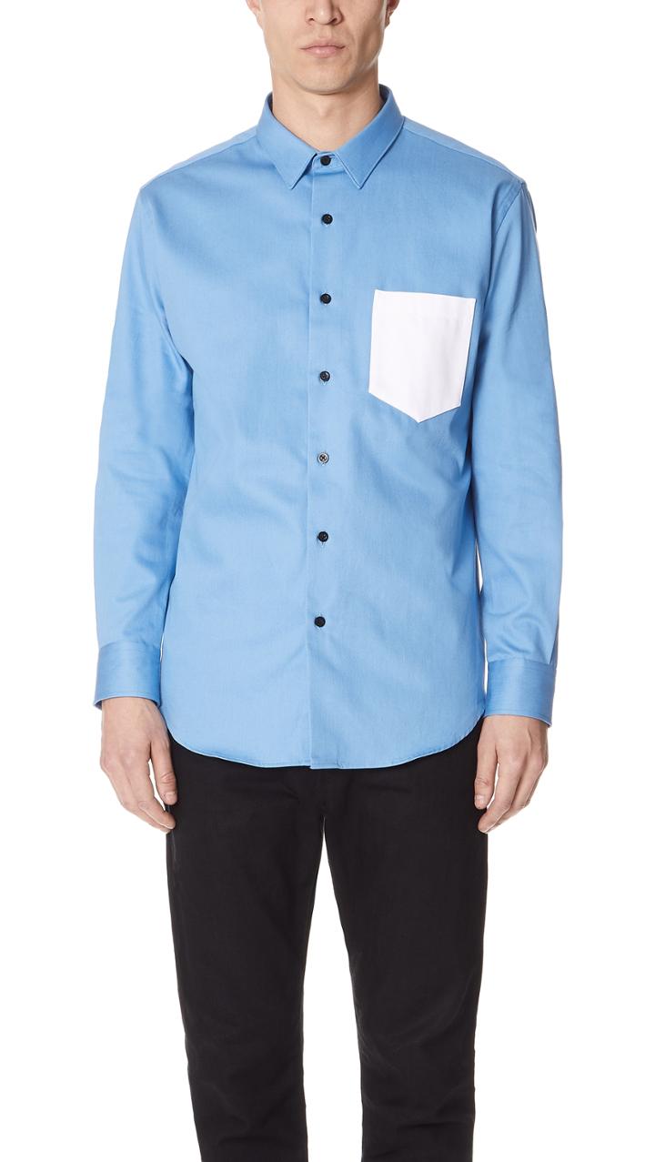 Ami Summer Fit Shirt With Contrast Pocket