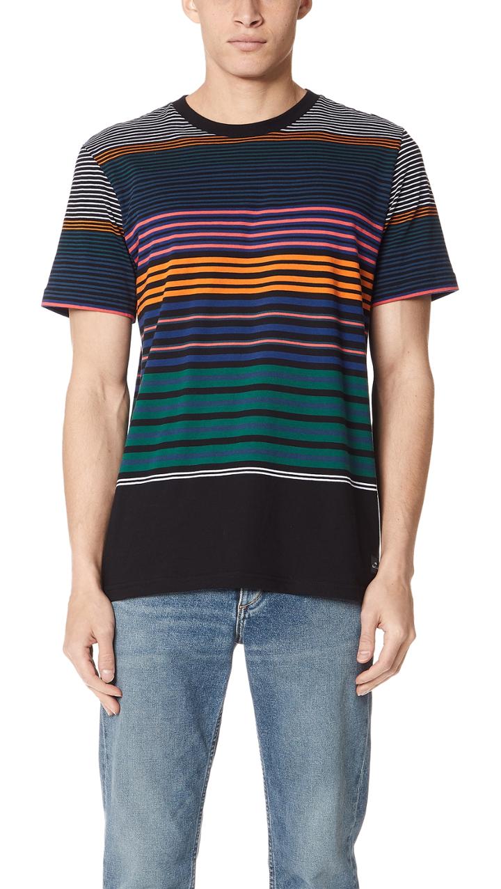 Ps By Paul Smith Tee With Multicolor Stripes