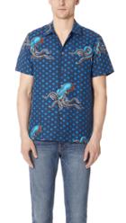 Ps By Paul Smith Octopus Short Sleeve Casual Fit Shirt