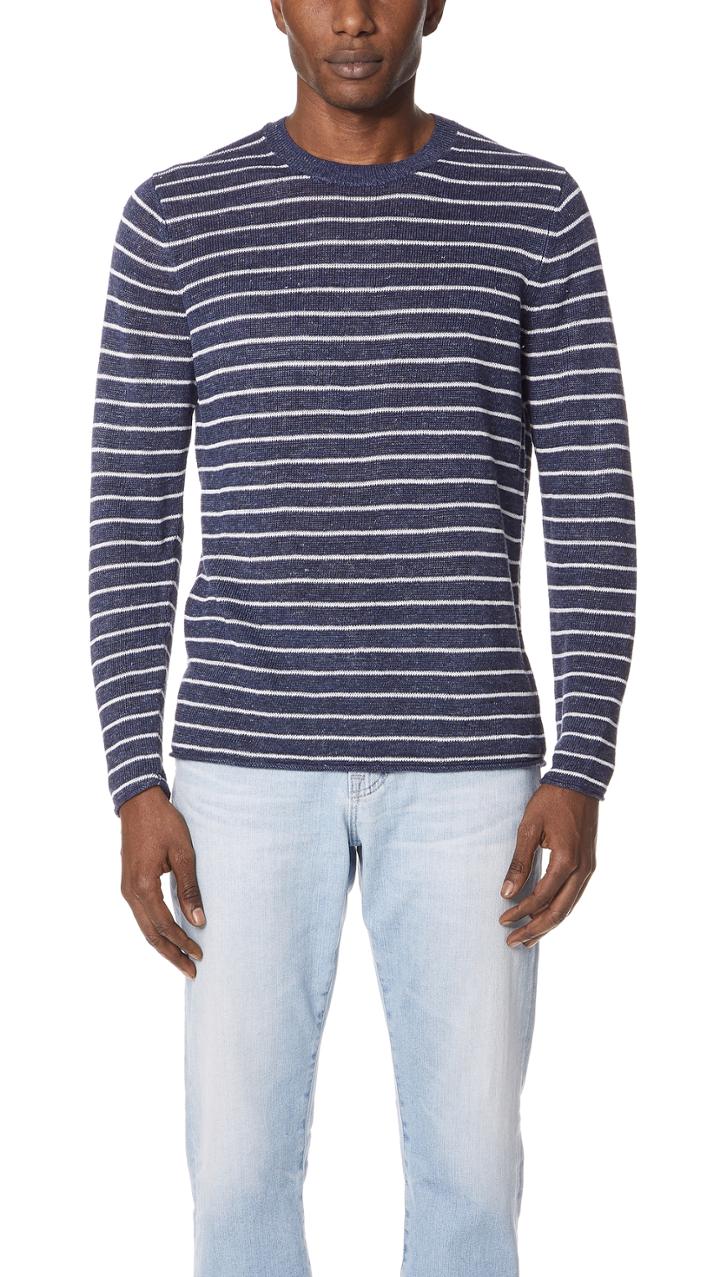 Vince Long Sleeve Striped Crewneck