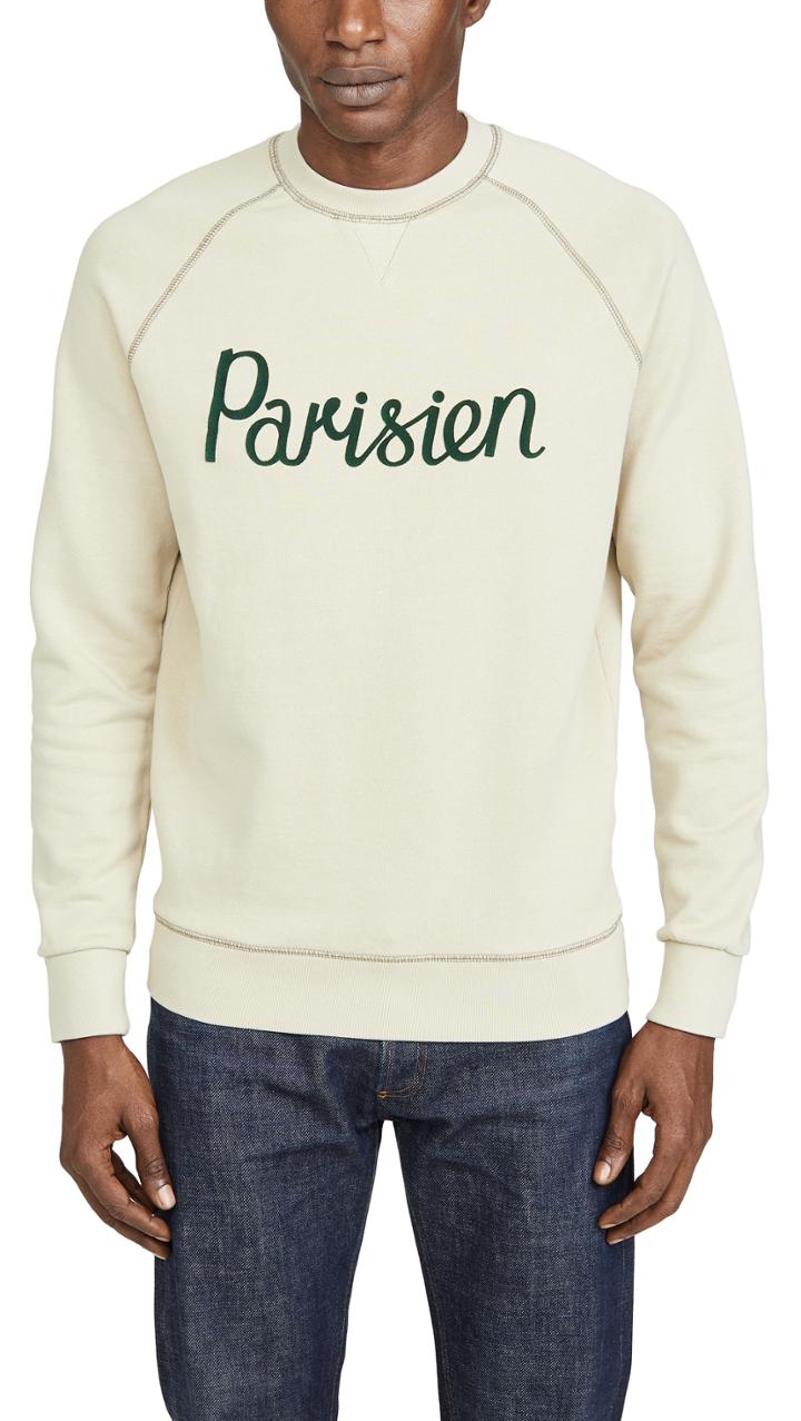 Maison Kitsune Long Sleeve Sweatshirt With Parisien Print