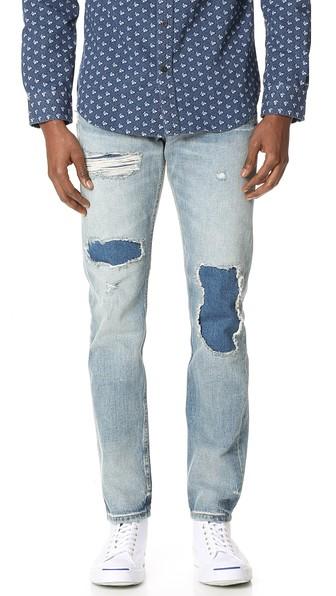 Club Monaco Patchwork Slim Denim Jeans