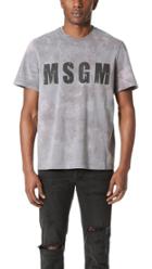 Msgm Acid Washed Logo Tee