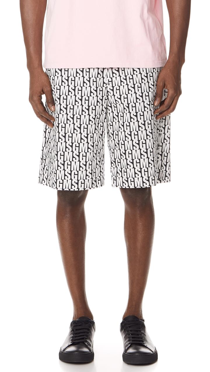 Msgm Allover Print Shorts