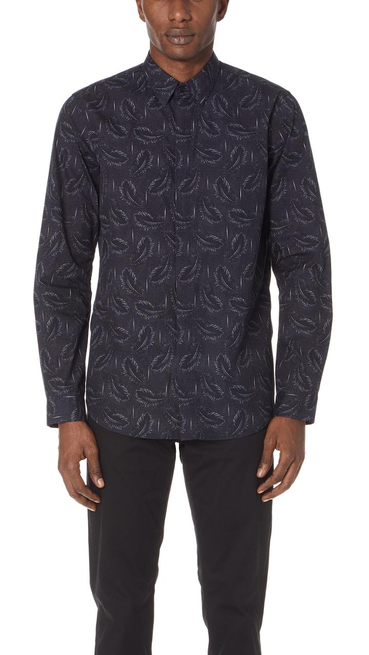 Theory Levy Dotted Feather Shirt