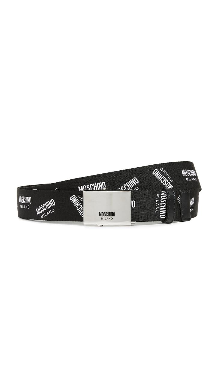 Moschino Multi Logo Webbing Belt