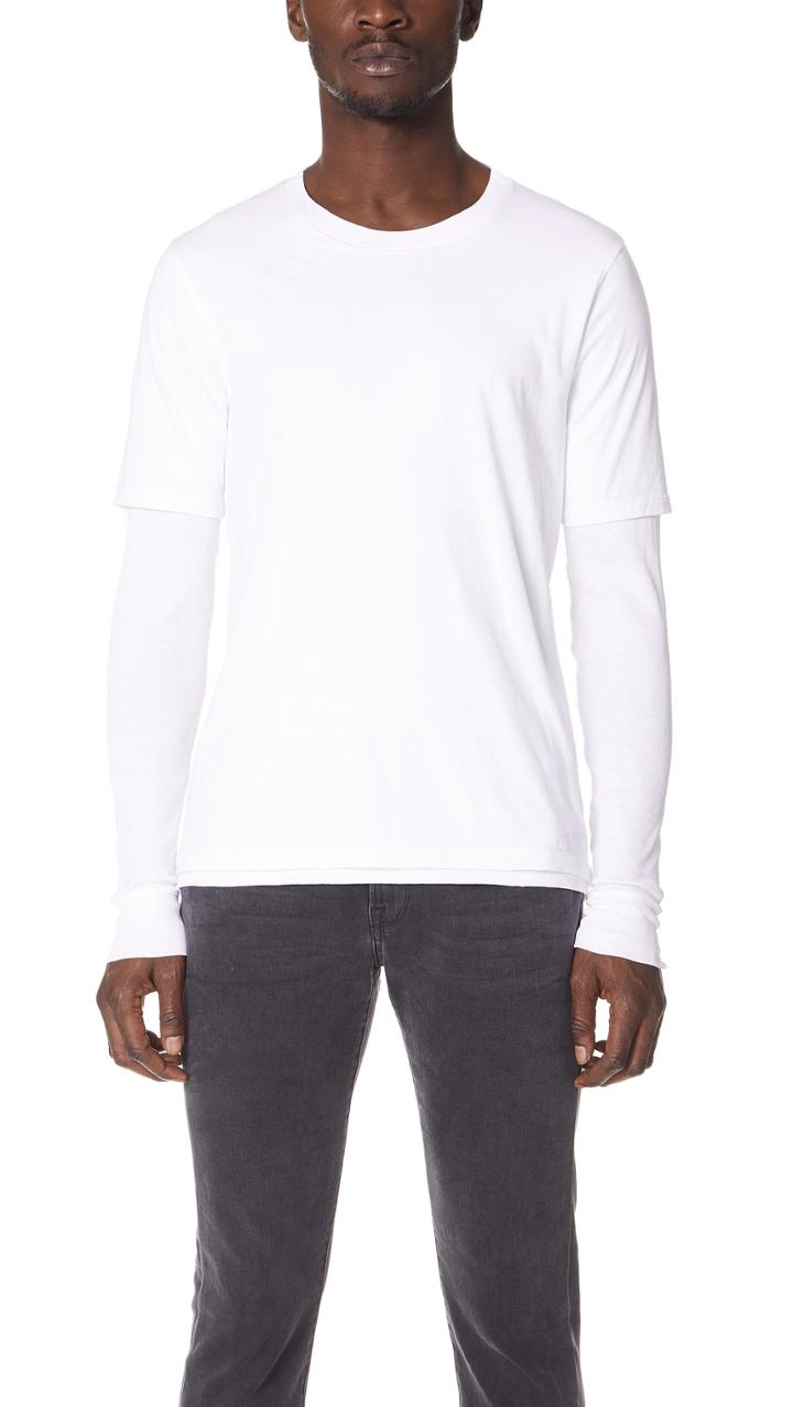 Vince Double Layer Long Sleeve Tee