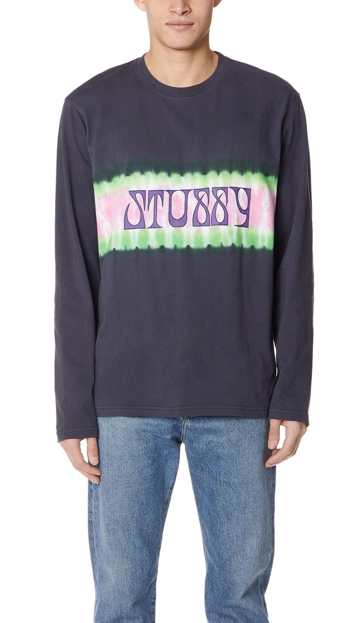 Stussy Tie Dye Stripe Long Sleeve Tee
