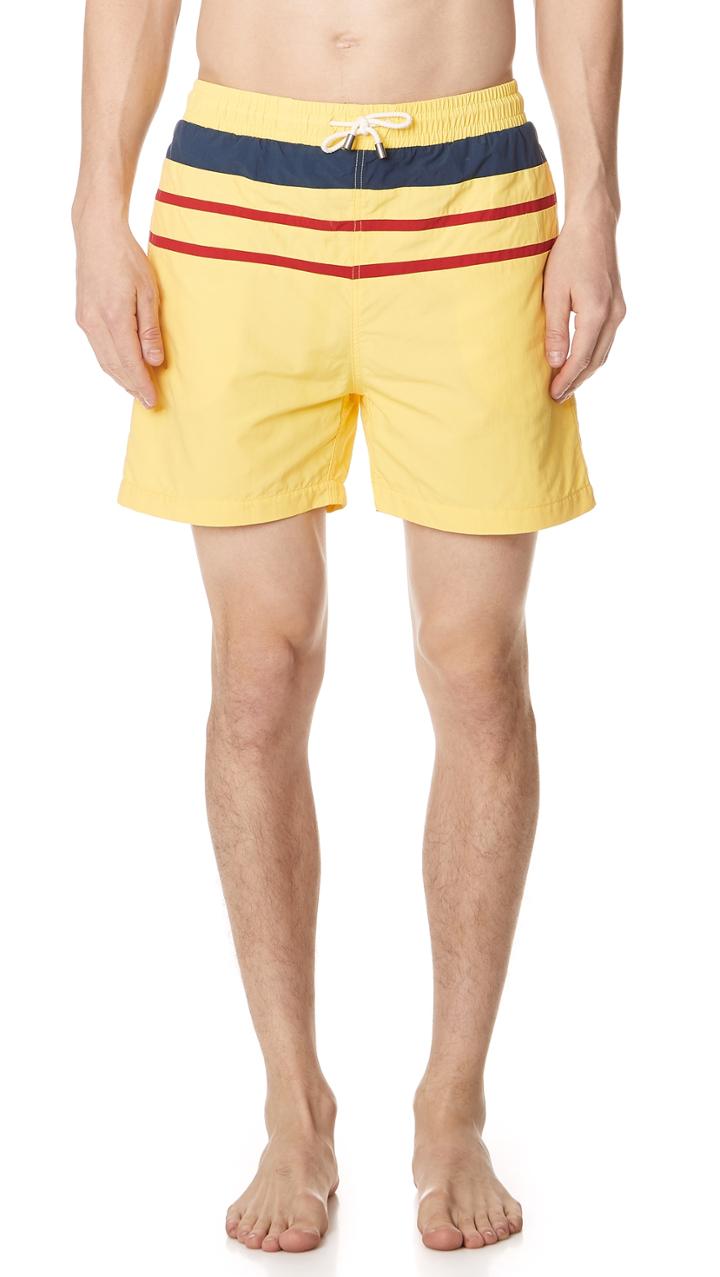 Solid Striped The Classic Yellow Trunks With Stripes
