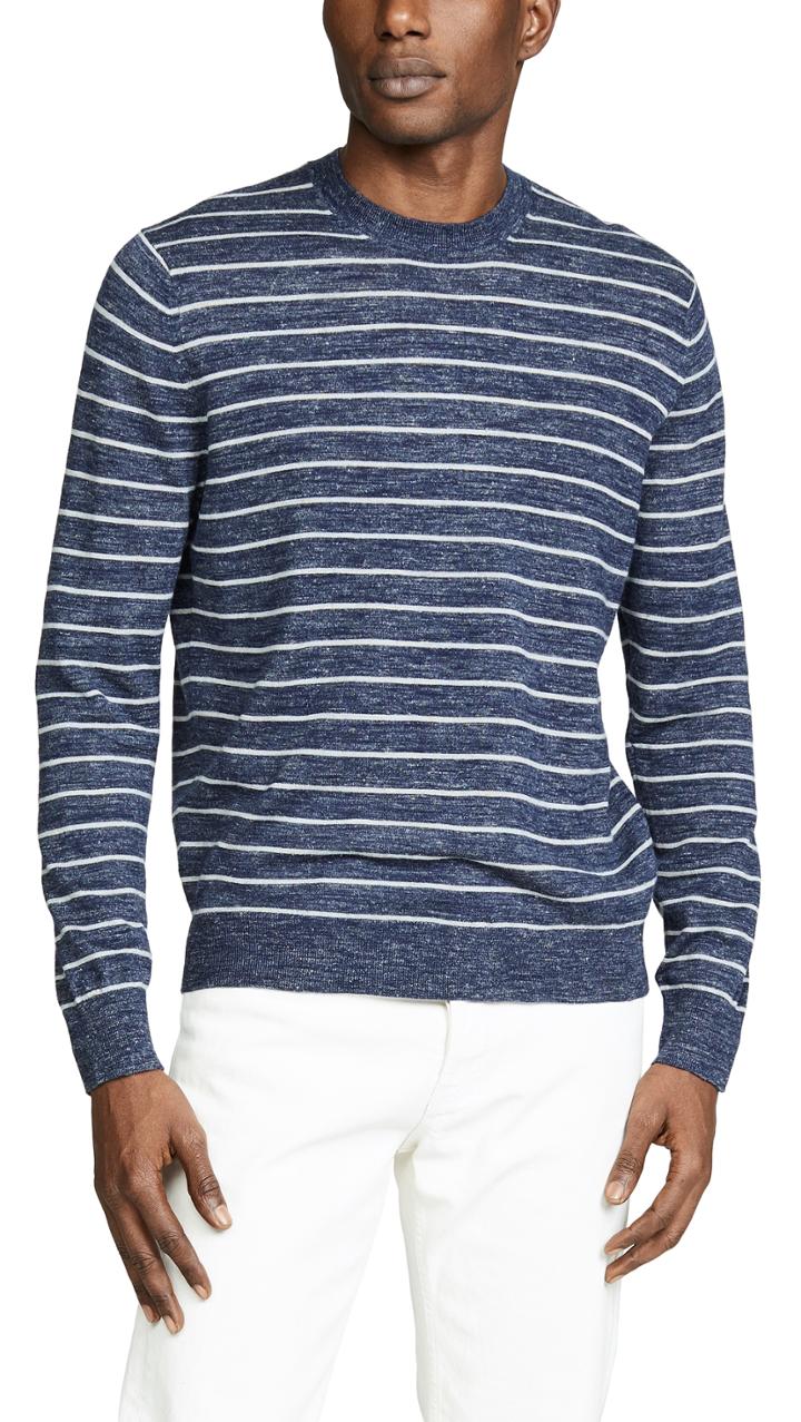 Vince Striped Crew Neck Pullover
