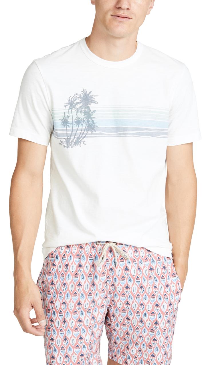 Faherty Short Sleeve Island Print Tee