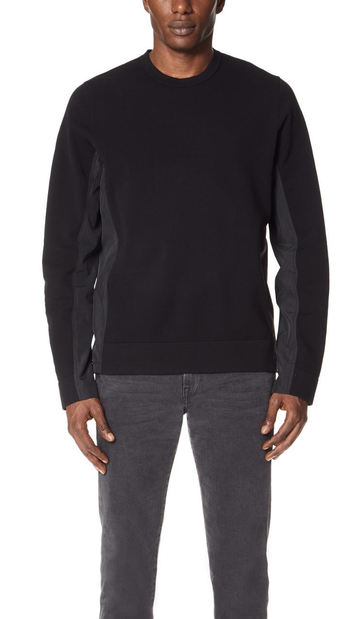 Vince Mixed Media Crew Sweatshirt