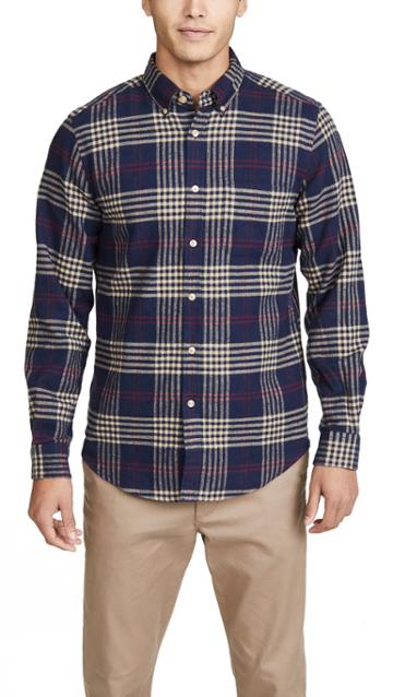Portuguese Flannel Tomar Plaid Flannel Button Down Shirt