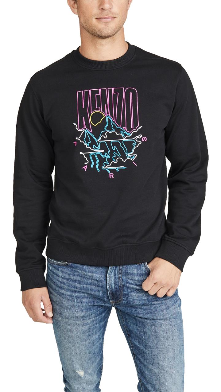 Kenzo Mountains Logo Crew Neck Sweatshirt