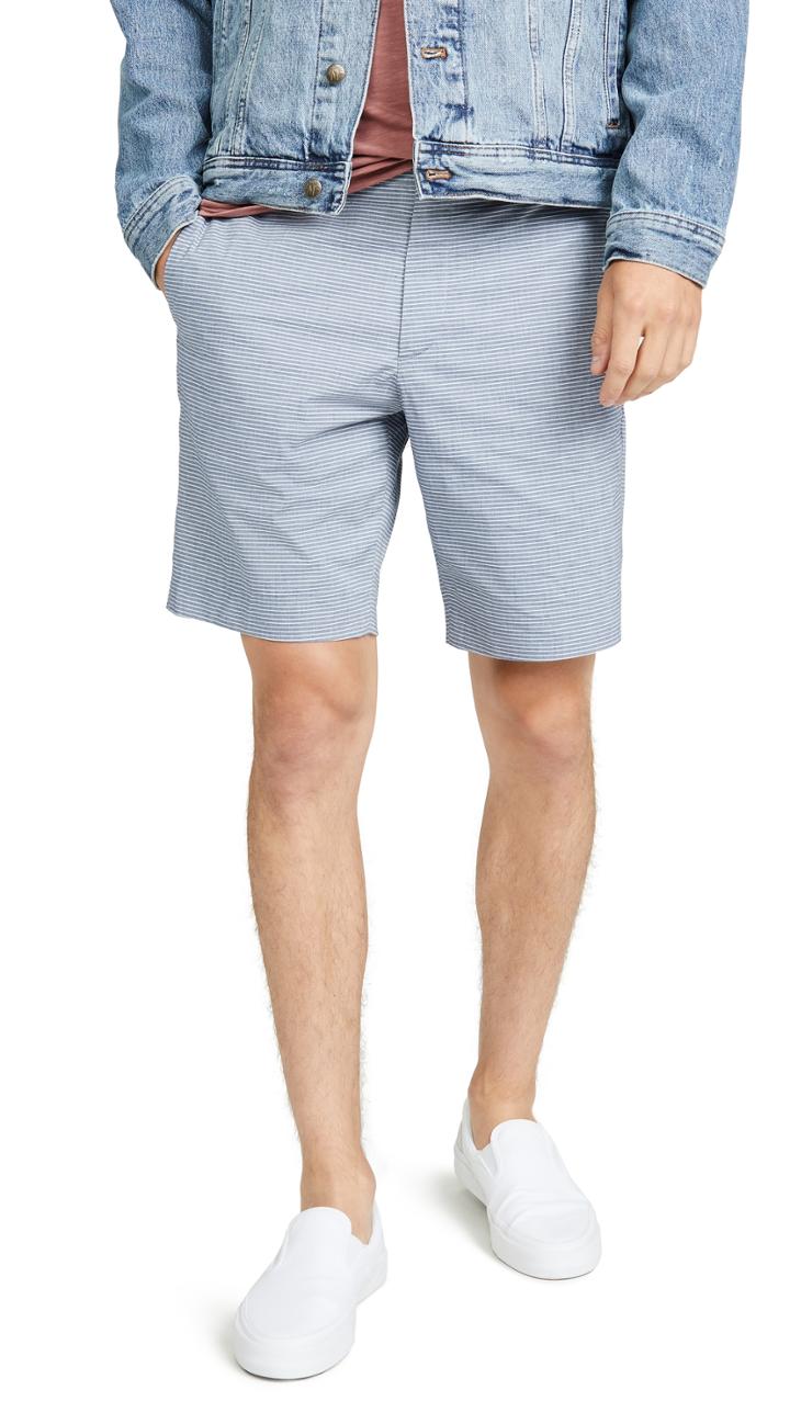 Theory Zaine Oxford Striped Shorts