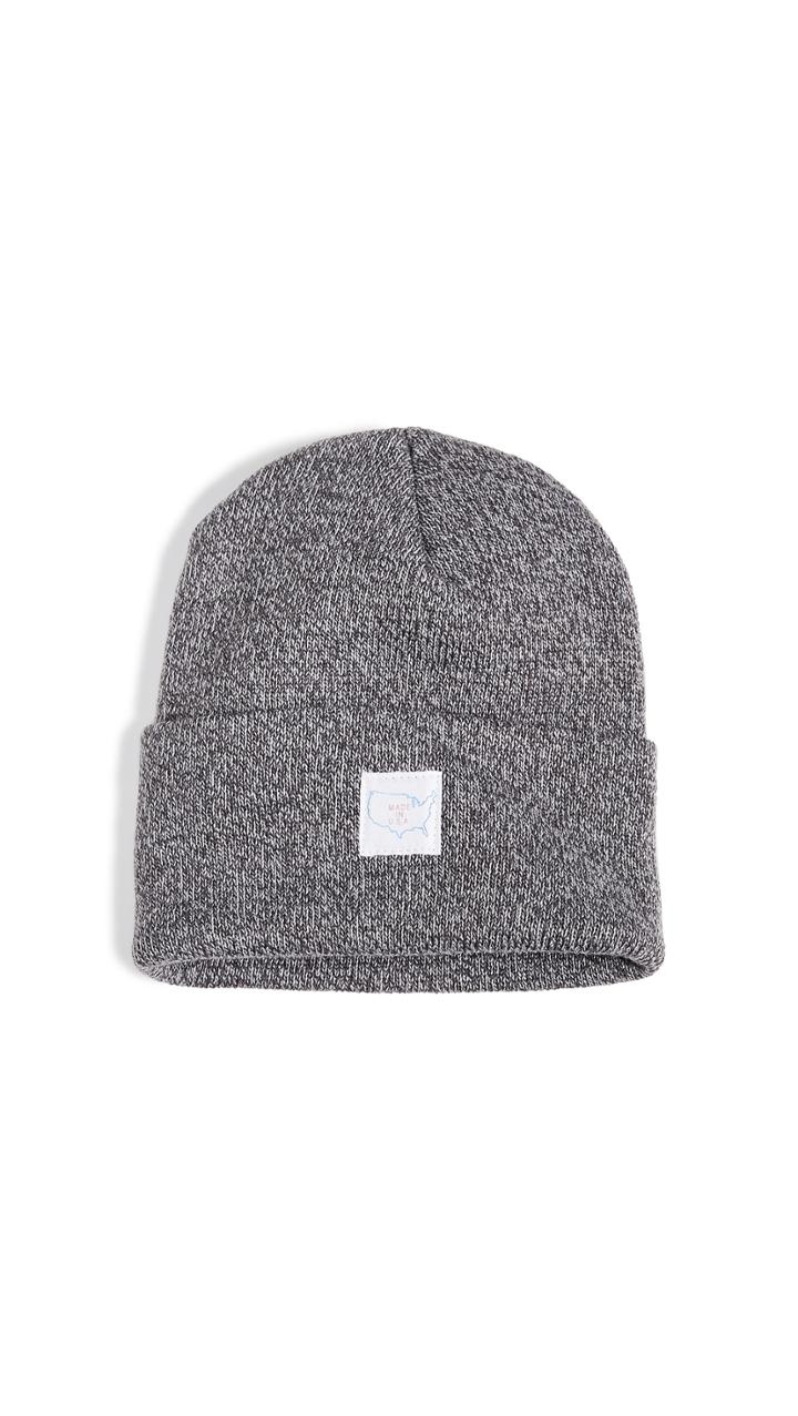 Save Khaki Map Label Cuff Beanie Hap