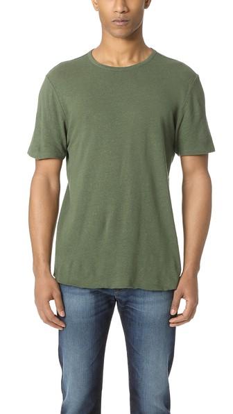 Vince Raw Hem Linen Tee