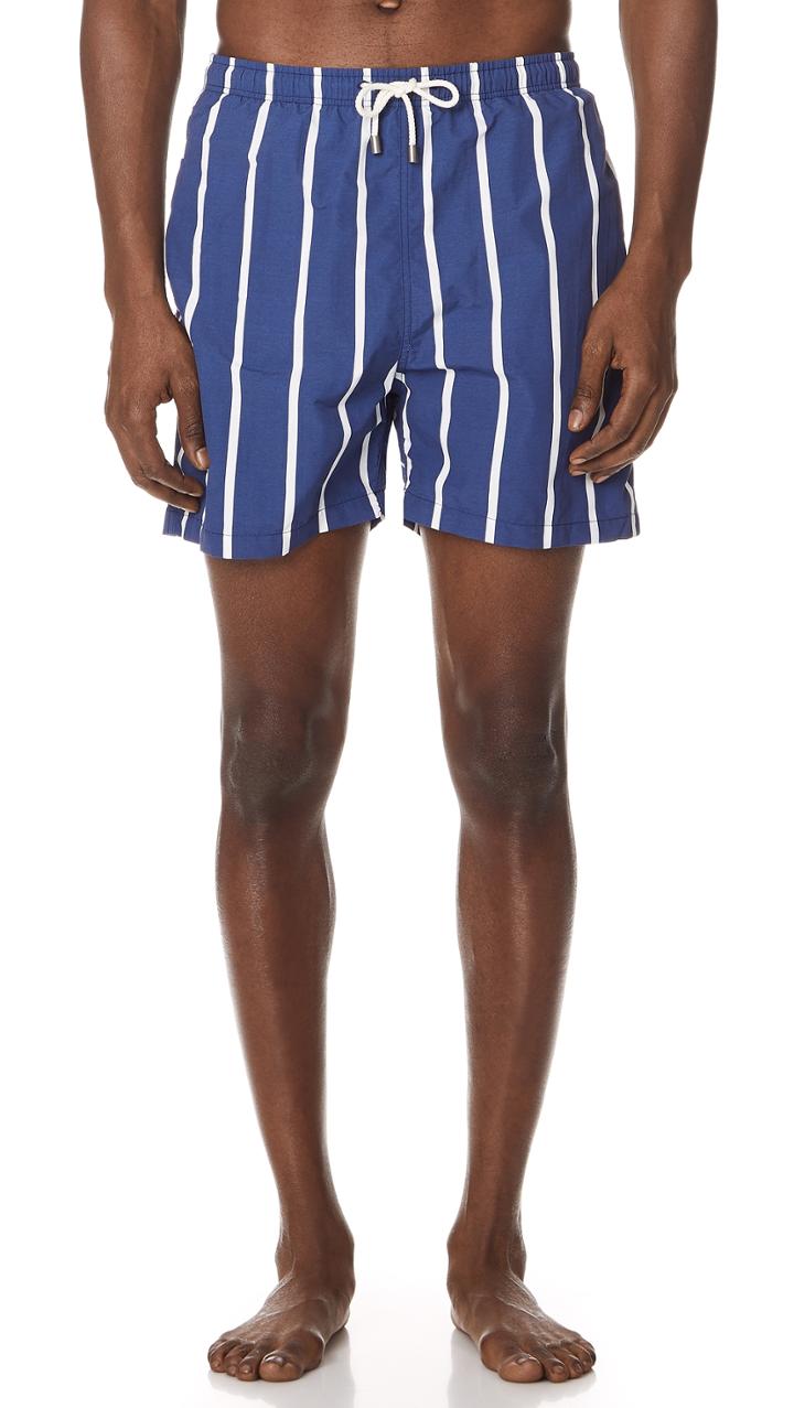 Solid Striped The Classic Slate Bondi Stripe Trunks