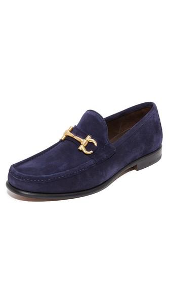 Salvatore Ferragamo Mason Bit Suede Loafers
