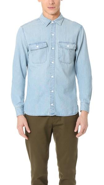 Current Elliott 2 Pocket Ruler Fit Denim Shirt