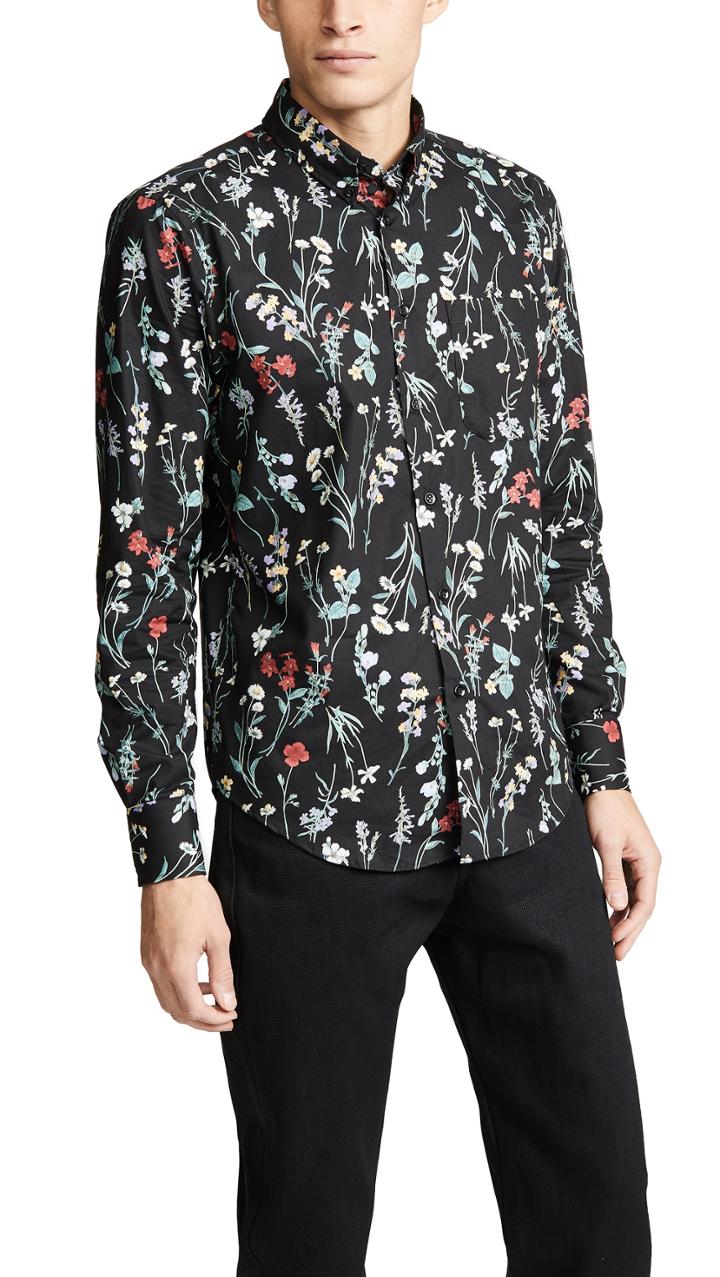 Naked Famous Flower Painting Regular Shirt