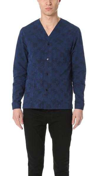 The Kooples Indigo Floral Shirt Jacket