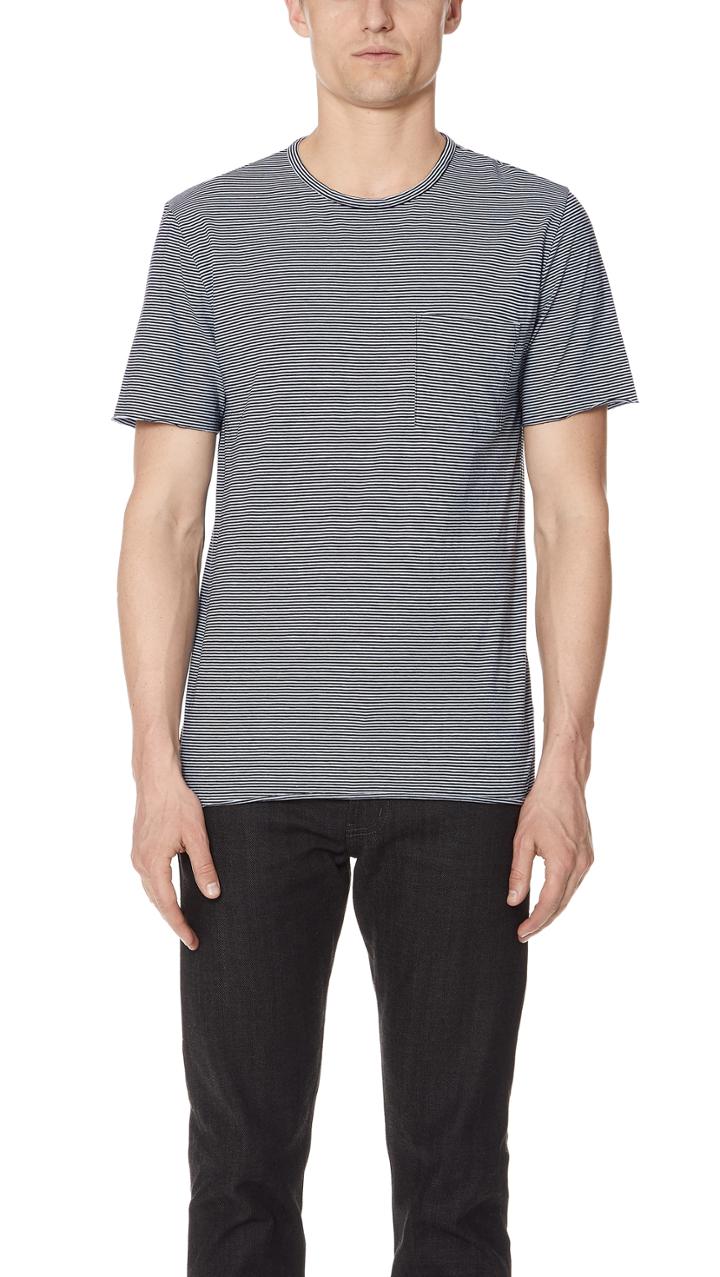 Vince Feeder Stripe Short Sleeve Tee