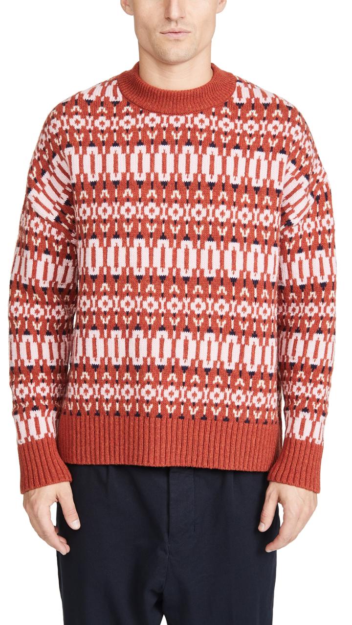 Ami Jacquard Crew Neck Sweater