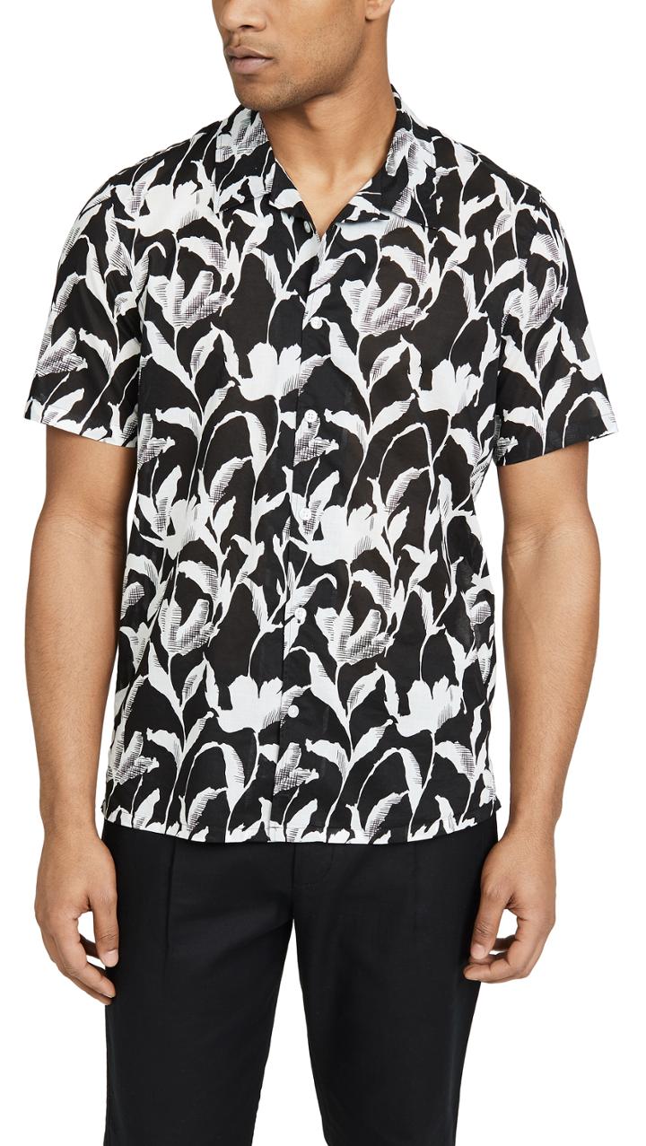 Club Monaco Short Sleeve Climbing Flower Shirt