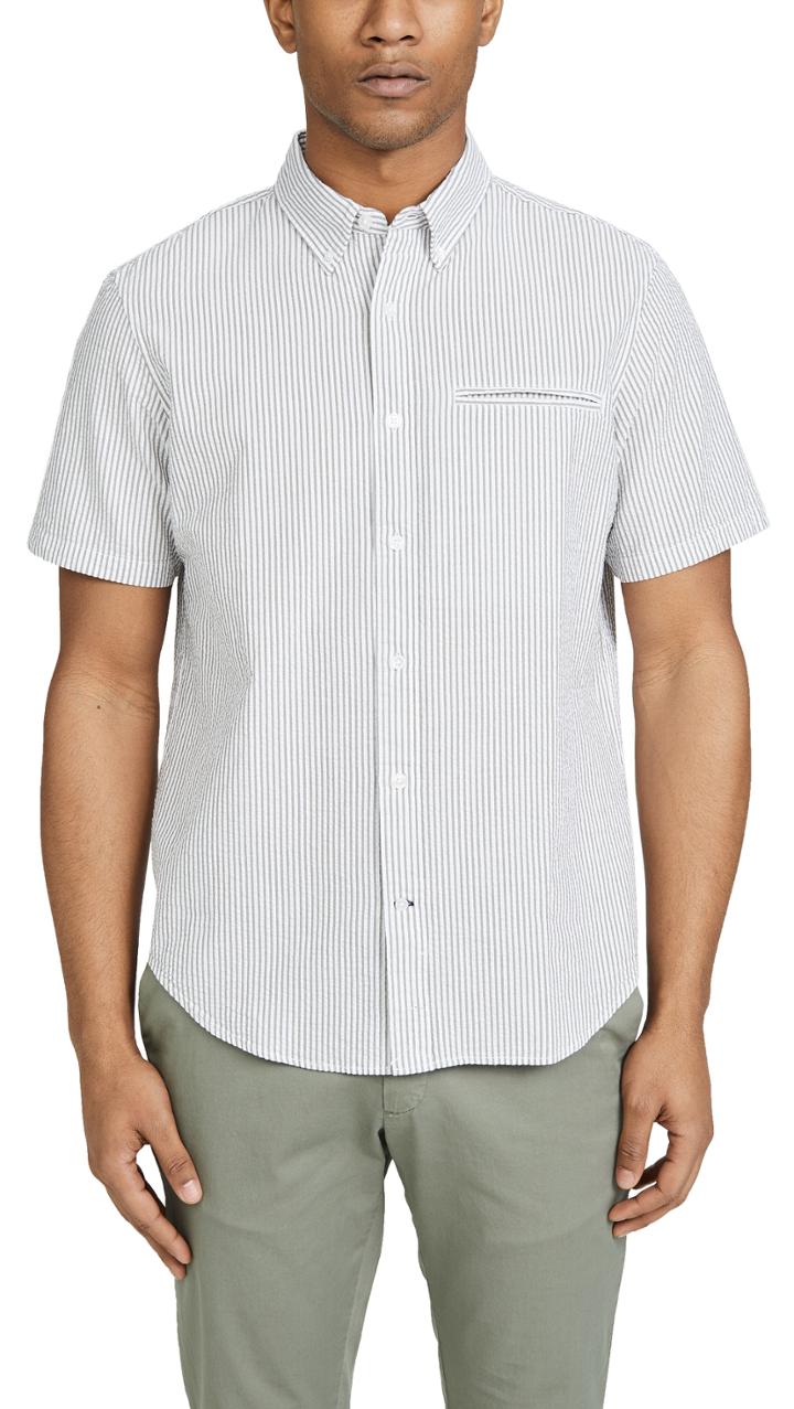 Club Monaco Short Sleeve Besom Pocket Shirt