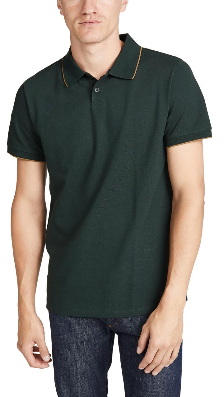 A P C Short Sleeve Pique Polo Shirt