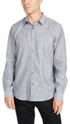 Theory Irving Long Sleeve Summer Linen Striped Shirt