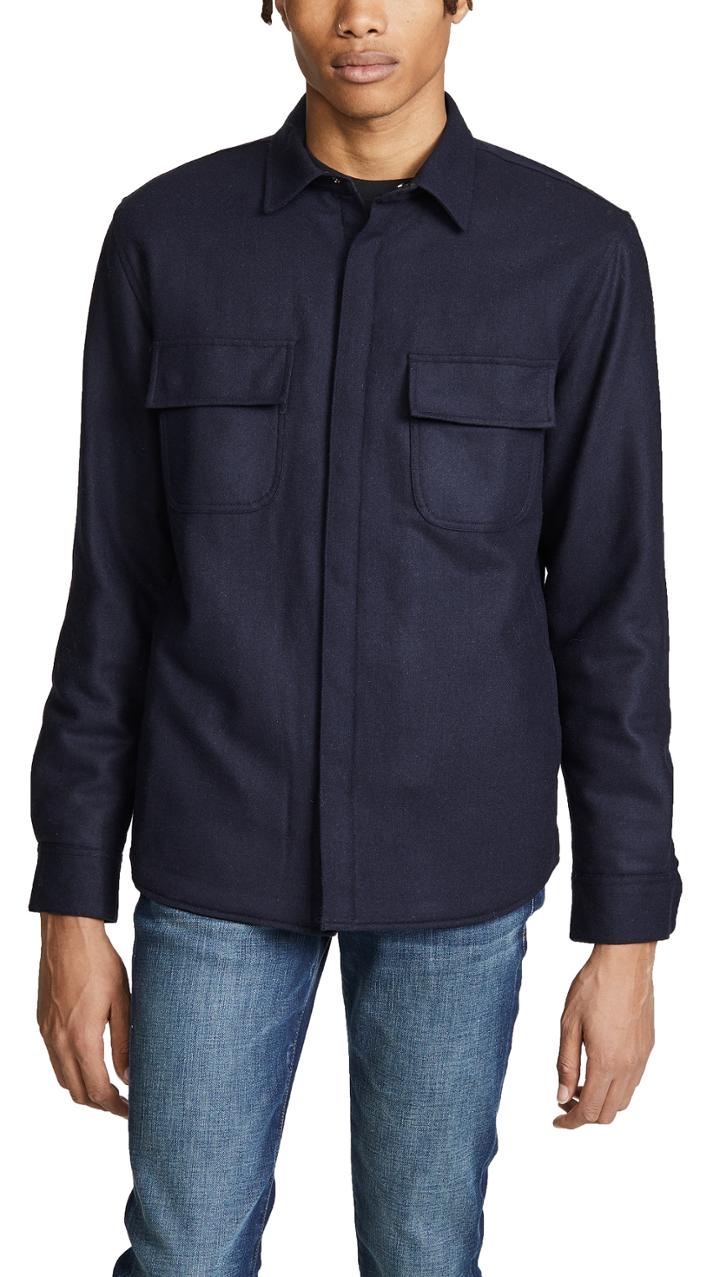 Frame Long Sleeve Quilted Shirt Jacket
