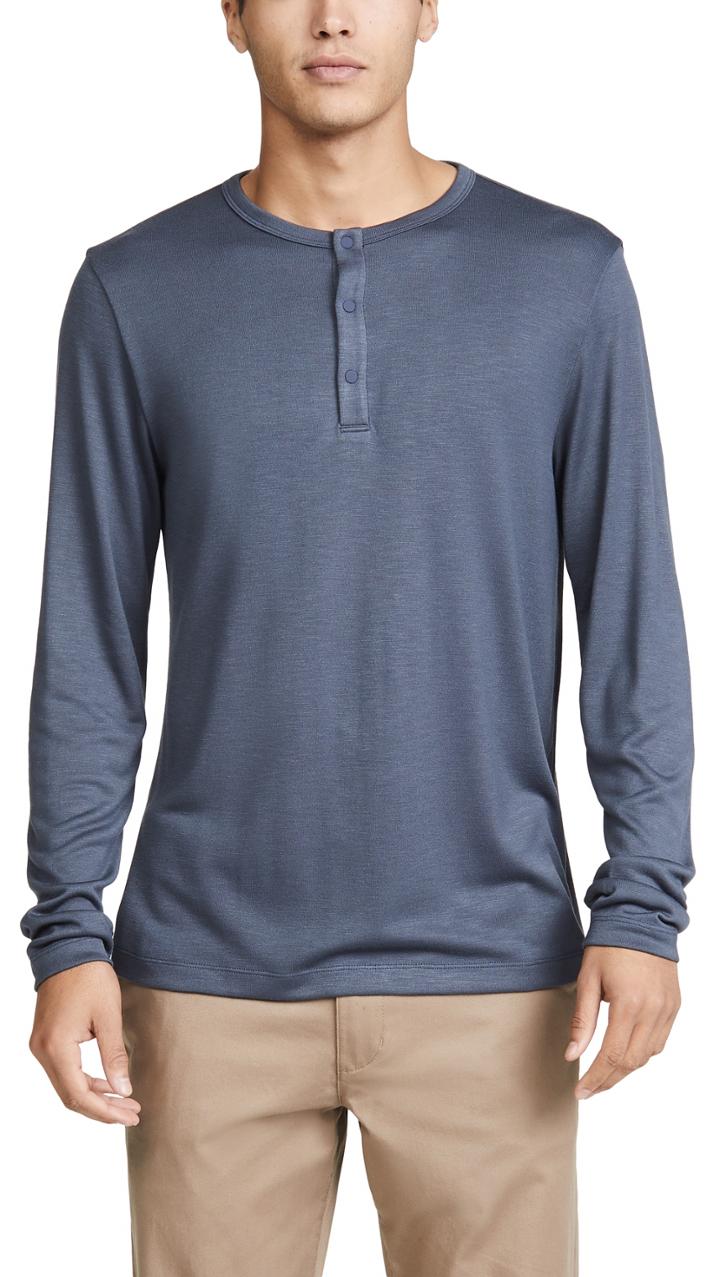 Theory Long Sleeve Snap Henley