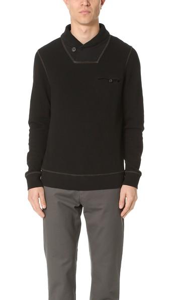 Billy Reid Pique Shawl Pullover