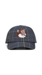 Maison Kitsune Fox Head Check Cap