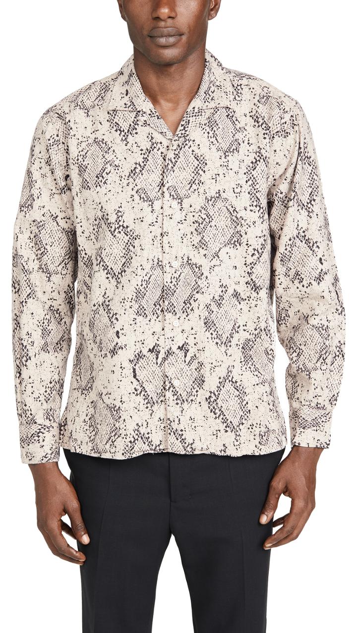 Gitman Vintage Polar Snake Print Shirt Jacket