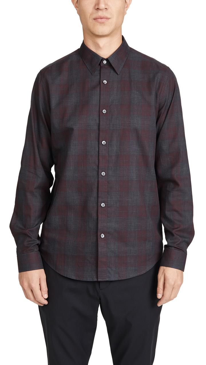 Theory Phoenix Venlo Check Button Down Shirt