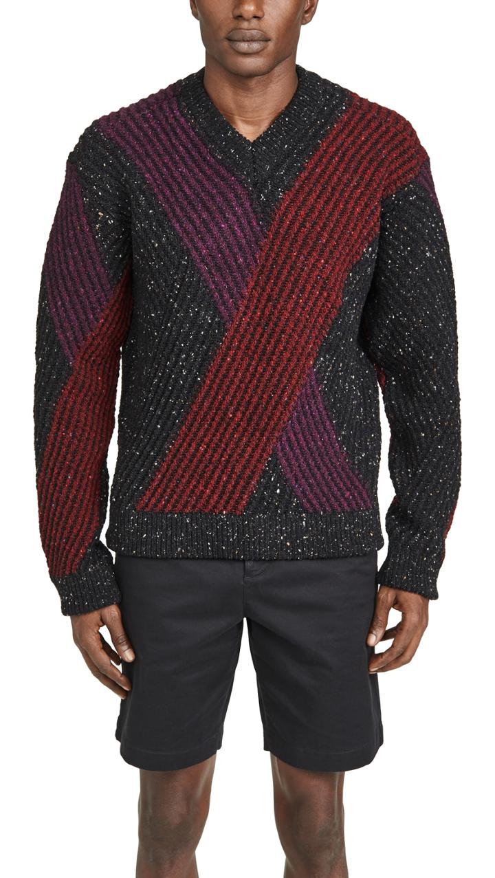 Lemaire V Neck Jacquard Sweater