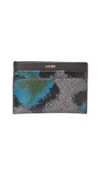 Kenzo Animal Print Logo Leather Zip Wallet