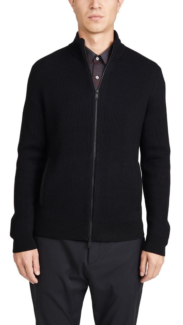 Theory Rennes Wool Full Zip Sweater