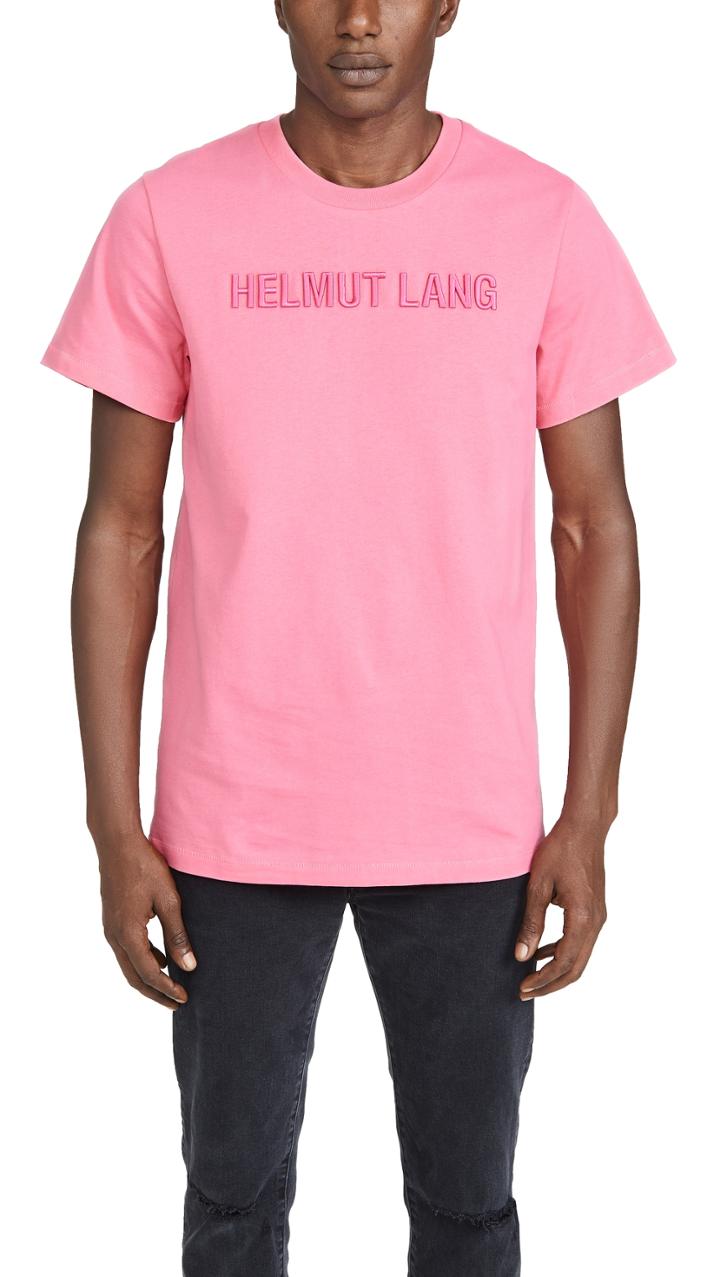 Helmut Lang Raised Embroidery Logo Standard Tee Shirt