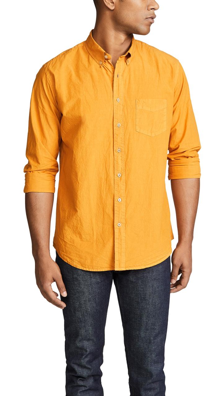 Schnayderman S Poplin Dyed Buttondown Shirt