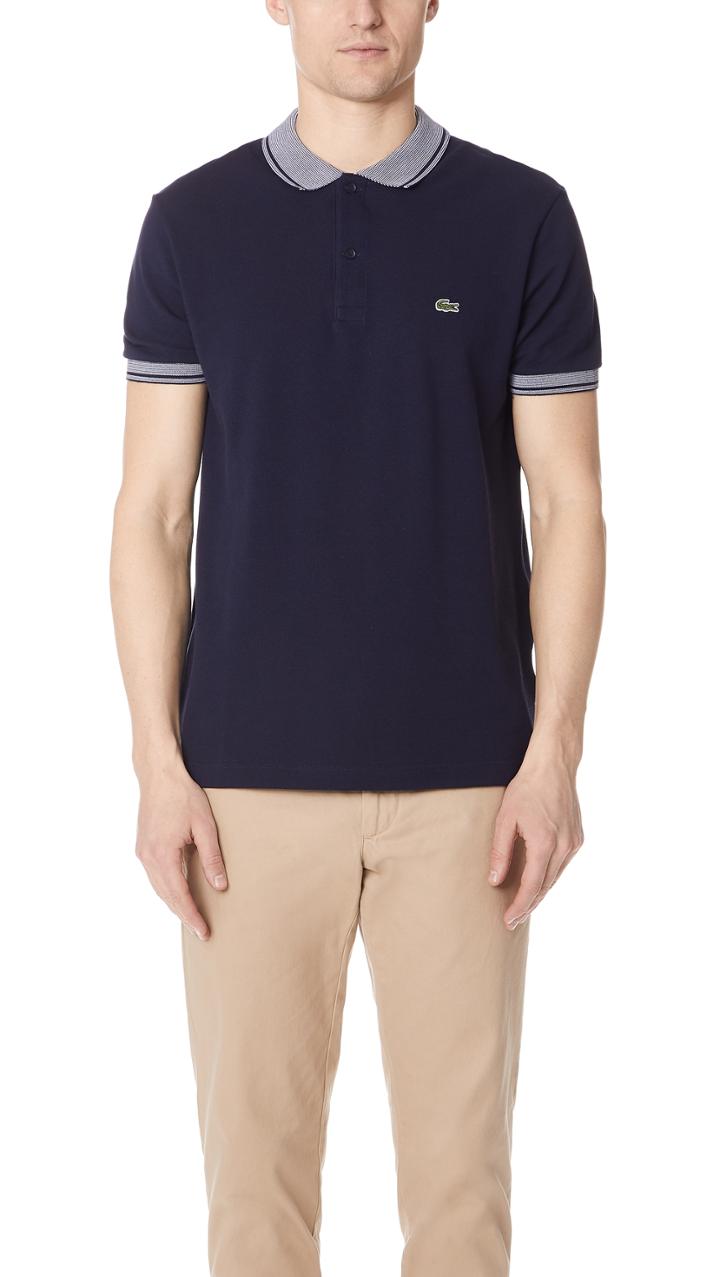 Lacoste Stripe Collar Polo Shirt