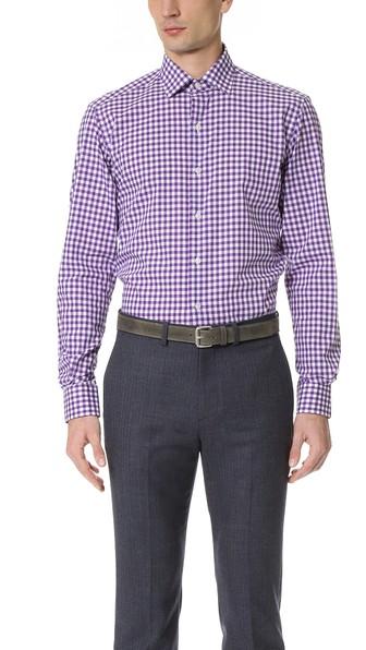 Culturata Point Collar Gingham Shirt